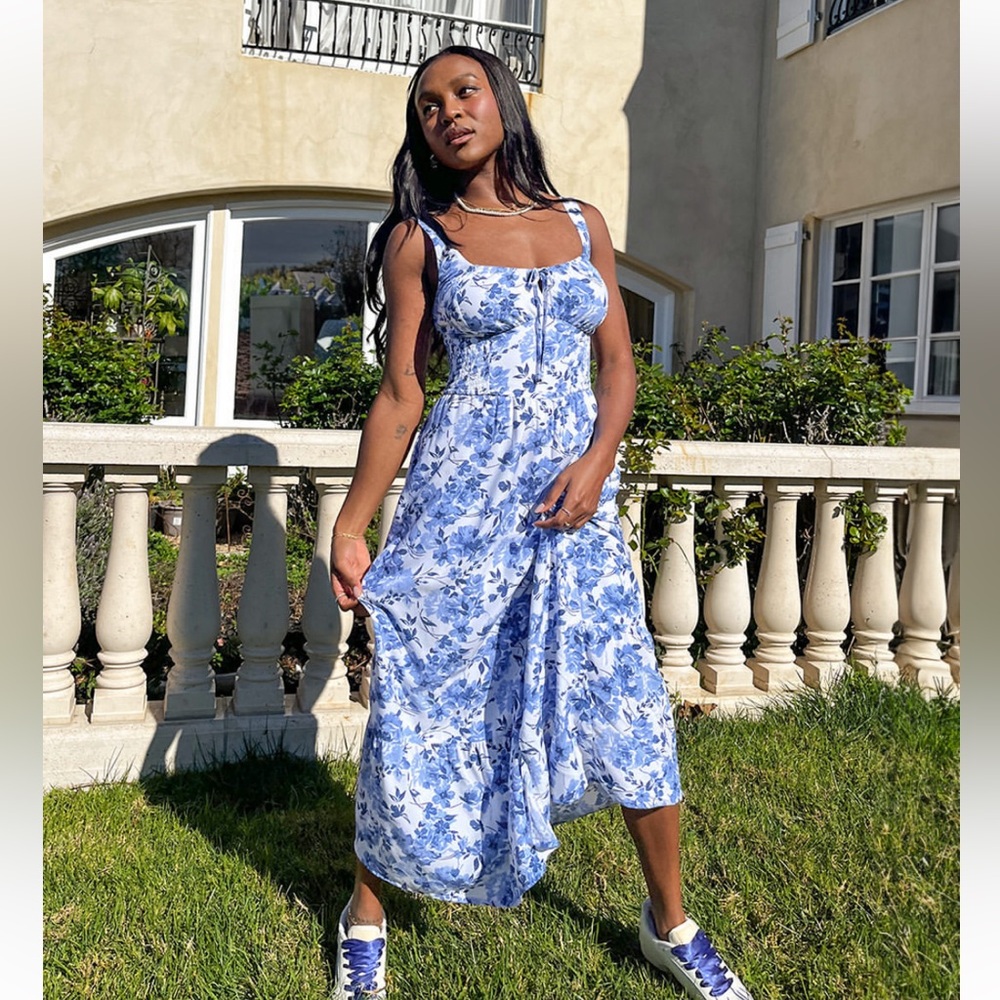 Hollister Blue Floral Dress